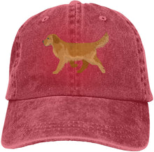 Load image into Gallery viewer, Image of a golden retriever baseball cap in the color red