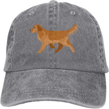 Load image into Gallery viewer, Image of a golden retriever baseball cap in the color gray