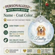 Load image into Gallery viewer, Golden Retriever Ornament - Angel Dog Memorial Design - Personalized with Photo and Name-Christmas Ornament-Christmas,Christmas Ornament,Golden Retriever,Personalize Artwork-2