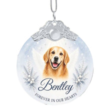 Load image into Gallery viewer, Golden Retriever Ornament - Angel Dog Memorial Design - Personalized with Photo and Name-Christmas Ornament-Christmas,Christmas Ornament,Golden Retriever,Personalize Artwork-3