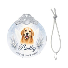 Load image into Gallery viewer, Golden Retriever Ornament - Angel Dog Memorial Design - Personalized with Photo and Name-Christmas Ornament-Christmas,Christmas Ornament,Golden Retriever,Personalize Artwork-4