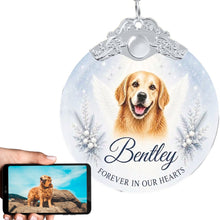 Load image into Gallery viewer, Golden Retriever Ornament - Angel Dog Memorial Design - Personalized with Photo and Name-Christmas Ornament-Christmas,Christmas Ornament,Golden Retriever,Personalize Artwork-1