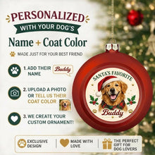 Load image into Gallery viewer, Golden Retriever Ornament - Classic Red Round Shape - Santa's Favourite Design - Personalized with Name-Christmas Ornament-Christmas,Golden Retriever,Personalize Artwork-2