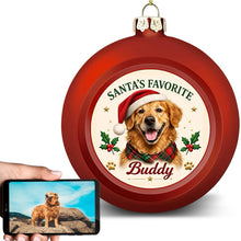 Load image into Gallery viewer, Golden Retriever Ornament - Classic Red Round Shape - Santa's Favourite Design - Personalized with Name-Christmas Ornament-Christmas,Golden Retriever,Personalize Artwork-1