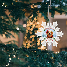 Load image into Gallery viewer, Golden Retriever Ornament - Personalized Snowflake Shaped Christmas Snow Globe Design - with Name-Christmas Ornament-Christmas,Golden Retriever,Personalize Artwork-3