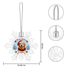 Load image into Gallery viewer, Golden Retriever Ornament - Personalized Snowflake Shaped Christmas Snow Globe Design - with Name-Christmas Ornament-Christmas,Golden Retriever,Personalize Artwork-5