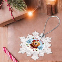 Load image into Gallery viewer, Golden Retriever Ornament - Personalized Snowflake Shaped Christmas Snow Globe Design - with Name-Christmas Ornament-Christmas,Golden Retriever,Personalize Artwork-6