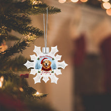 Load image into Gallery viewer, Golden Retriever Ornament - Personalized Snowflake Shaped Christmas Snow Globe Design - with Name-Christmas Ornament-Christmas,Golden Retriever,Personalize Artwork-7