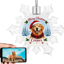 Load image into Gallery viewer, Golden Retriever Ornament - Personalized Snowflake Shaped Christmas Snow Globe Design - with Name-Christmas Ornament-Christmas,Golden Retriever,Personalize Artwork-1