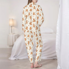 Load image into Gallery viewer, Golden Retriever Pajamas for Women - XL Available - Golden Retrievers Doing Yoga-Pajamas-Apparel,Dog Mom Gifts,Golden Retriever,Pajamas-6