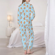 Load image into Gallery viewer, Golden Retriever Pajamas for Women - XL Available - Golden Retrievers Doing Yoga-Pajamas-Apparel,Dog Mom Gifts,Golden Retriever,Pajamas-8