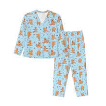 Load image into Gallery viewer, Golden Retriever Pajamas for Women - XL Available - Golden Retrievers Doing Yoga-Pajamas-Apparel,Dog Mom Gifts,Golden Retriever,Pajamas-9