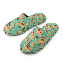 Load image into Gallery viewer, Golden Retriever Slippers for Women - Merry Merry Golden Retriever Christmas - Flannel-Accessories,Dog Mom Gifts,Golden Retriever,Slippers-19