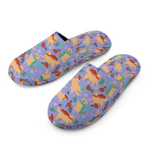 Load image into Gallery viewer, Golden Retriever Slippers for Women - Merry Merry Golden Retriever Christmas - Flannel-Accessories,Dog Mom Gifts,Golden Retriever,Slippers-22
