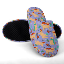 Load image into Gallery viewer, Golden Retriever Slippers for Women - Merry Merry Golden Retriever Christmas - Flannel-Accessories,Dog Mom Gifts,Golden Retriever,Slippers-24