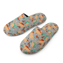 Load image into Gallery viewer, Golden Retriever Slippers for Women - Merry Merry Golden Retriever Christmas - Flannel-Accessories,Dog Mom Gifts,Golden Retriever,Slippers-25