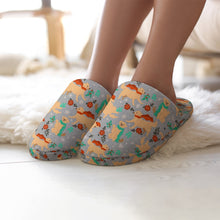 Load image into Gallery viewer, Golden Retriever Slippers for Women - Merry Merry Golden Retriever Christmas - Flannel-Accessories,Dog Mom Gifts,Golden Retriever,Slippers-5