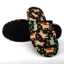 Load image into Gallery viewer, Golden Retriever Slippers for Women - Merry Merry Golden Retriever Christmas - Flannel-Accessories,Dog Mom Gifts,Golden Retriever,Slippers-9