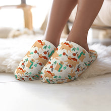 Load image into Gallery viewer, Golden Retriever Slippers for Women - Merry Merry Golden Retriever Christmas - Flannel-Accessories,Dog Mom Gifts,Golden Retriever,Slippers-1