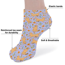 Load image into Gallery viewer, Golden Retriever Socks - Ankle Length - Flower Garden Golden Retriever-Accessories-Accessories,Dog Dad Gifts,Golden Retriever,Socks-5