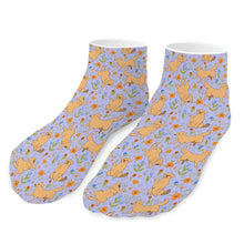 Load image into Gallery viewer, Golden Retriever Socks - Ankle Length - Flower Garden Golden Retriever-Accessories-Accessories,Dog Dad Gifts,Golden Retriever,Socks-Lavender-One size-1