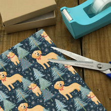 Load image into Gallery viewer, Golden Retriever Winter Forest Fest Christmas Gift Wrapping Paper - 2 Rolls-Christmas Ornament-Christmas,Golden Retriever,Wrapping Paper-4