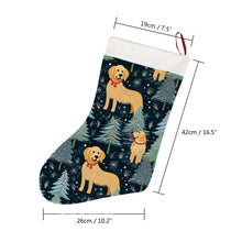 Load image into Gallery viewer, Golden Retriever Winter Forest Fest Christmas Stocking-Christmas Ornament-Christmas, Golden Retriever, Home Decor-26X42CM-White-3