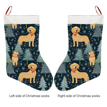 Load image into Gallery viewer, Golden Retriever Winter Forest Fest Christmas Stocking-Christmas Ornament-Christmas, Golden Retriever, Home Decor-26X42CM-White-4