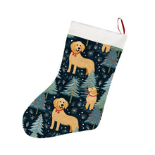 Load image into Gallery viewer, Golden Retriever Winter Forest Fest Christmas Stocking-Christmas Ornament-Christmas, Golden Retriever, Home Decor-26X42CM-White-1