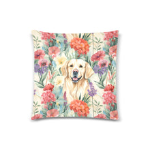 Load image into Gallery viewer, Golden Retriever&#39;s Blossom Delight Throw Pillow Covers-Cushion Cover-Golden Retriever, Home Decor, Pillows-2