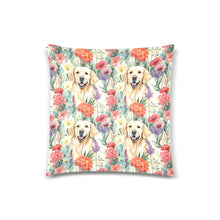 Load image into Gallery viewer, Golden Retriever&#39;s Blossom Delight Throw Pillow Covers-Cushion Cover-Golden Retriever, Home Decor, Pillows-Four Goldens-3