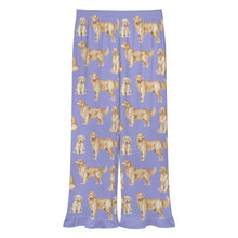 Load image into Gallery viewer, Golden Retrievers Pajama Pants for Women - Ruffle Hem Design - Watercolor Delight Golden Retrievers-Pajamas-Apparel,Dog Mom Gifts,Golden Retriever,Pajamas-10
