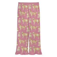 Load image into Gallery viewer, Golden Retrievers Pajama Pants for Women - Ruffle Hem Design - Watercolor Delight Golden Retrievers-Pajamas-Apparel,Dog Mom Gifts,Golden Retriever,Pajamas-15