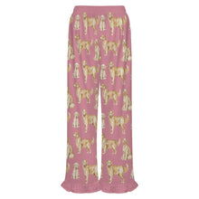Load image into Gallery viewer, Golden Retrievers Pajama Pants for Women - Ruffle Hem Design - Watercolor Delight Golden Retrievers-Pajamas-Apparel,Dog Mom Gifts,Golden Retriever,Pajamas-16