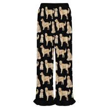 Load image into Gallery viewer, Golden Retrievers Pajama Pants for Women - Ruffle Hem Design - Watercolor Delight Golden Retrievers-Pajamas-Apparel,Dog Mom Gifts,Golden Retriever,Pajamas-6