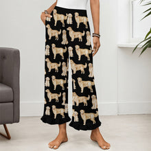 Load image into Gallery viewer, Golden Retrievers Pajama Pants for Women - Ruffle Hem Design - Watercolor Delight Golden Retrievers-Pajamas-Apparel,Dog Mom Gifts,Golden Retriever,Pajamas-7