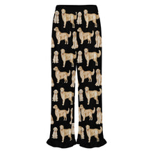 Load image into Gallery viewer, Golden Retrievers Pajama Pants for Women - Ruffle Hem Design - Watercolor Delight Golden Retrievers-Pajamas-Apparel,Dog Mom Gifts,Golden Retriever,Pajamas-8
