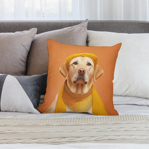 Golden Turban Yellow Labrador Plush Pillow Case-Cushion Cover-Dog Dad Gifts, Dog Mom Gifts, Home Decor, Labrador, Pillows-2