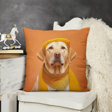 Load image into Gallery viewer, Golden Turban Yellow Labrador Plush Pillow Case-Cushion Cover-Dog Dad Gifts, Dog Mom Gifts, Home Decor, Labrador, Pillows-3