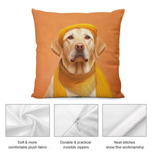 Load image into Gallery viewer, Golden Turban Yellow Labrador Plush Pillow Case-Cushion Cover-Dog Dad Gifts, Dog Mom Gifts, Home Decor, Labrador, Pillows-5
