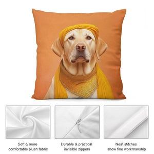 Golden Turban Yellow Labrador Plush Pillow Case-Cushion Cover-Dog Dad Gifts, Dog Mom Gifts, Home Decor, Labrador, Pillows-5