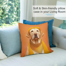 Load image into Gallery viewer, Golden Turban Yellow Labrador Plush Pillow Case-Cushion Cover-Dog Dad Gifts, Dog Mom Gifts, Home Decor, Labrador, Pillows-7