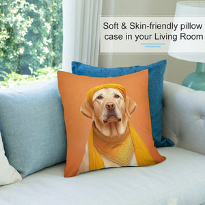 Golden Turban Yellow Labrador Plush Pillow Case-Cushion Cover-Dog Dad Gifts, Dog Mom Gifts, Home Decor, Labrador, Pillows-7