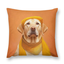 Load image into Gallery viewer, Golden Turban Yellow Labrador Plush Pillow Case-Cushion Cover-Dog Dad Gifts, Dog Mom Gifts, Home Decor, Labrador, Pillows-12 &quot;×12 &quot;-1