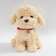 Load image into Gallery viewer, Goldendoodle Plush Toy - White / Cream, Apricot / Red Colors - Red Collar with Double Bell Design-Stuffed Animals-Dog Memorial Gifts,Doodle,Goldendoodle,Stuffed Animal-White / Cream-Small-9