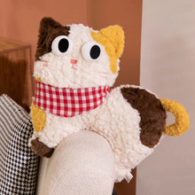 Load image into Gallery viewer, Goofy Black Cat Stuffed Animal - Big Eyed Fluffy Cat Plush Toy-3