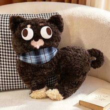 Load image into Gallery viewer, Goofy Black Cat Stuffed Animal - Big Eyed Fluffy Cat Plush Toy-Stuffed Animals-Black Cat,Cat Memorial Gifts,Cats,Stuffed Animal-12