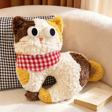 Load image into Gallery viewer, Goofy Calico Cat Stuffed Animal - Big Eyed Fluffy Cat Plush Toy-Stuffed Animals-Calico Cat,Cat Memorial Gifts,Cats,Stuffed Animal-14