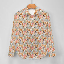 Load image into Gallery viewer, Goofy Corgis &amp; Colorful Blossoms Women&#39;s Shirt-8