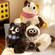 Load image into Gallery viewer, Goofy Siamese Cat Stuffed Animal - Big Eyed Fluffy Cat Plush Toy-2